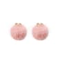 thumb Alloy With Gold Plated Cute  Plush Ball Stud Earrings 0