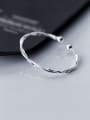 thumb S990 pure silver  With Platinum Plated Simplistic Irregular Bangles 2