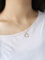 thumb Sterling silver  simple  hollow love  heart necklace 2