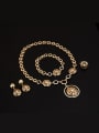 thumb Alloy Imitation-gold Plated Fashion Hollow Round Four Pieces Jewelry Set 1
