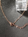 thumb Rose Gold Rhinestone Stainless Steel  Double Loop Shaped Necklace 4