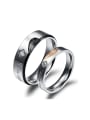 thumb Fashion Rhinestones Combined Heart shape Titanium Lovers Ring 0