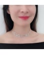 thumb Copper With Cubic Zirconia  Simplistic Bowknot Chokers Necklace 1