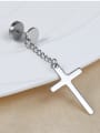 thumb Stainless Steel With Black Gun Plated Personality Cross Clip On Earrings 2