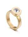 thumb Stainless Steel With Gold Plated Fashion Solitaire Rings 4