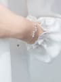 thumb Adjustable Double Layer S925 Silver Frosted Beads Bracelet 1