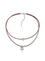 thumb Simple Double Rope austrian Crystal Alloy Necklace 0