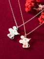 thumb 925 Sterling Silver With Rose Gold Plated Cute Mouse Necklaces 2