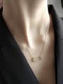 thumb Sterling silver inlay zricon gold pin necklace 1