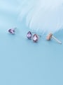 thumb 925 Sterling Silver With Cubic Zirconia Simplistic Water Drop Stud Earrings 0