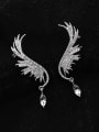 thumb Alloy With Platinum Plated Delicate Angel Wing Drop Earrings 2