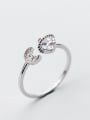 thumb Exquisite Open Design Moon Shaped Zircon Open Design Ring 1