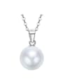 thumb Simple White Artificial Pearl 925 Silver Necklace 0