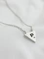 thumb Simple Triangle Letter P Pendant Silver Necklace 0