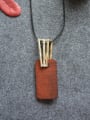 thumb All-match Wooden Square Shaped Necklace 0