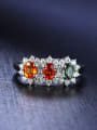 thumb Platinum Plated Multi-color Gemstones Multistone ring 1