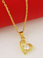 thumb Exquisite 24K Gold Plated Heart Shaped Rhinestone Necklace 2