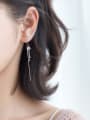thumb Temperament Bowknot Shaped Zircons S925 Silver Line Earrings 1