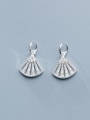 thumb 925 Sterling Silver With Cubic Zirconia  Personality Irregular  Fan-Shaped Charms 2
