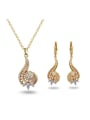 thumb High Quality 18K Gold Plated Zircon Two Pieces Jewelry Set 0