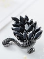 thumb Elegant Black Swan Marquise Zircon Rhinestones Brooch 2