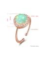 thumb round-shaped Opal 18K rose-plated free size ring 3