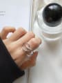 thumb Sterling Silver exaggerated minimalist free size ring 1