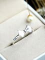 thumb Butterfly Bow Popular Silver Women Opening Ring 1