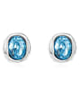 thumb Simple Oval austrian Crystal Alloy Stud Earrings 1