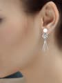 thumb Personality Platinum Plated Beads Drop Earrings 1