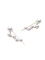 thumb Alloy Artificial Pearls Symmetrical  stud Earring 3