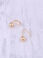 thumb Titanium With Gold Plated Personality Round Clip On Earrings 2