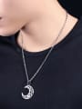 thumb Personalized Hollow Moon Sun Titanium Lovers Necklace 2