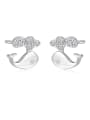 thumb 925 Sterling Silver With Cubic Zirconia  Cartoon dolphin Stud Earrings 0