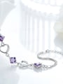 thumb Fashion Hollow Heart Purple Zirconias 925 Silver Bracelet 2