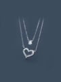 thumb S925 Silver Sweet Love Double Sets of Chain 0
