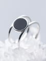 thumb 925 Sterling Silver With Platinum Plated Simplistic Round Band Rings 1