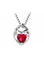 thumb Creative Red Heart Shaped Glass Bead Necklace 0