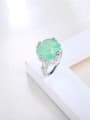 thumb Fashion Green Opal White Gold Plated Alloy Ring 1
