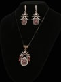 thumb Retro style Red Resin stone White Crystals Alloy Two Pieces Jewelry Set 1
