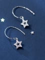 thumb Sterling silver  zirconium cute star earrings 2
