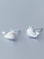 thumb 925 Sterling Silver With Platinum Plated Cute Full of whales  Stud Earrings 0