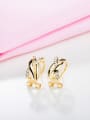 thumb Personality Geometric Shaped Braided Stud Earrings 3