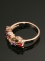 thumb Colorful Zircons Luxury Plating Copper Ring 2