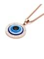 thumb Female  Personality Blue Eyes Shaped Stainless Steel Necklace 1