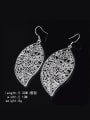 thumb Exaggerate Leaves Shaped White Gold Plated Drop Earrings 1