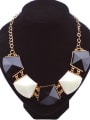 thumb Exaggerated Geometrical Resin Sticking Gold Plated Necklace 2