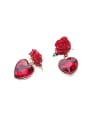 thumb Flower Heart-shaped Alloy drop earring 2