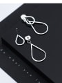 thumb 925 Sterling Silver With Glossy Simplistic Double Layer Water Drop Drop Earrings 3