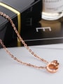 thumb Simple Hollow Round Heart Rose Gold Plated Necklace 2